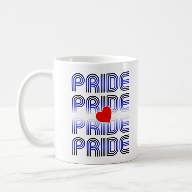 Taza De Café Patrón Retro Corazón de Cuero (Izquierda)