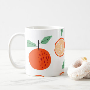 Taza De Café Patrón retro de cítricos de Naranja TROPICAL