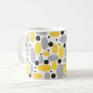 Taza De Café patrón retro de frijol gris amarillo para decoraci