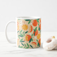 Patrón retro de fruta de cítricos naranja
