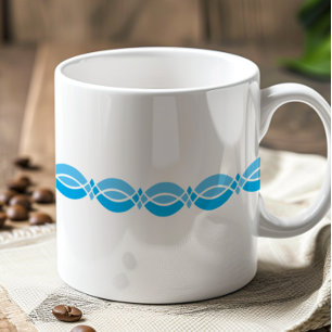 Taza De Café Patrón Retro Minimalista Personalizable