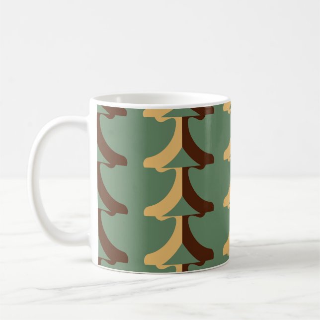 Taza De Café Patrón retro sin soldadura con elementos verticale (Izquierda)