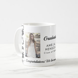 Taza De Café Patrón Rococó Felicitaciones Graduado 2 Fotos