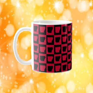 Taza De Café Patrón rojo y negro del estado estadounidense de A