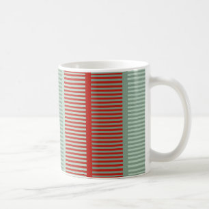 Taza De Café Patrón rojo y verde rayado