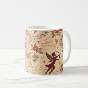 Taza De Café Patrón romántico de Cupido de Vintage (3)