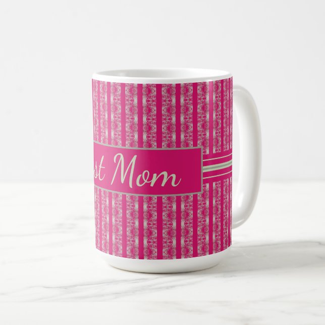 Taza De Café Patrón rosa moderno (Anverso derecho)