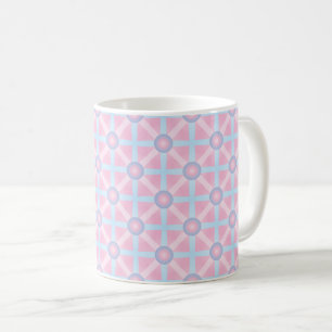 Taza De Café Patrón Rosa, Púrpura y Azul Claro Adorable