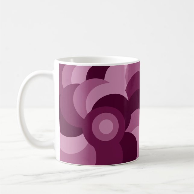 Taza De Café patrón rosa y púrpura (Izquierda)