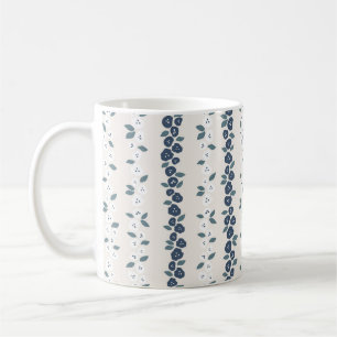 Taza De Café Patrón Rústico Azul Blanco Cute Farmhouse