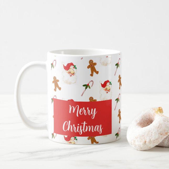 Taza De Café Patrón Santa Claus Feliz Navidad (Con donut)