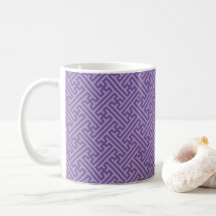 Taza De Café Patrón Sayagata, japonés, púrpura y rosa