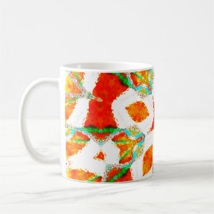 Taza De Café Patrón simétrico colorido de fusión, baldosa cerám