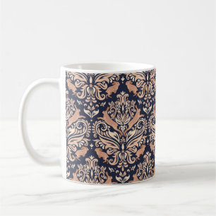 Taza De Café Patrón simétrico sin foco en el estilo Damasco.