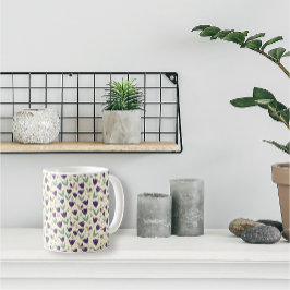 Taza De Café Patrón simple de flores y aves escandinavas