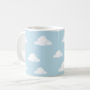 Taza De Café Patrón Simple de Nubes Esponjosas Cielo Guardería