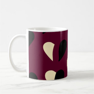Taza De Café Patrón sin brillo con corazón blanco y negro. St V