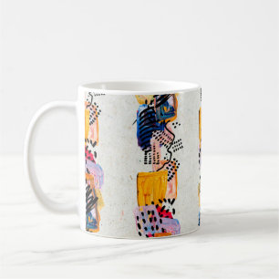 Taza De Café Patrón sin brillo con trazos de pintura dibujados