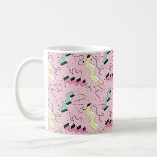 Taza De Café Patrón sin brillo en un estilo retro abstracto bri