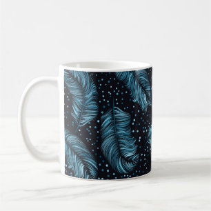 Taza De Café Patrón sin brillo, textura infinita. plumas oscura