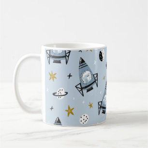 Taza De Café Patrón sin costura infantil con el espacio dibujad