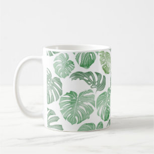 Taza De Café Patrón sin costura tropical sin costuras - acuarel