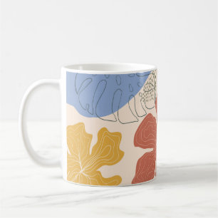 Taza De Café Patrón sin costuras floral dibujado a mano, colla