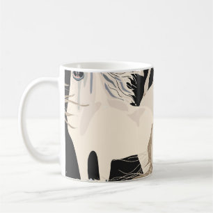 Taza De Café Patrón sin fisuras de caballos galopantes. b cuadr