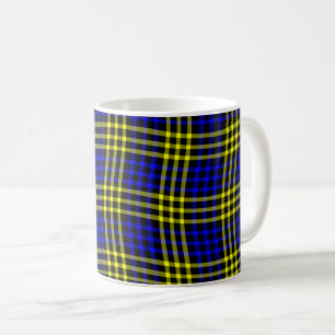 Taza De Café Patrón sin fisuras de cuadros escoceses azules y a