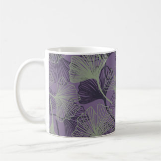 Taza De Café Patrón sin fisuras de Gingko biloba. Abstracto de 