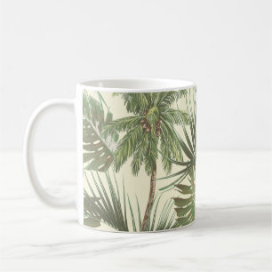 Taza De Café Patrón sin fisuras de hojas tropicales
