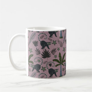Taza De Café Patrón sin foco Animales tropicales saltando monos
