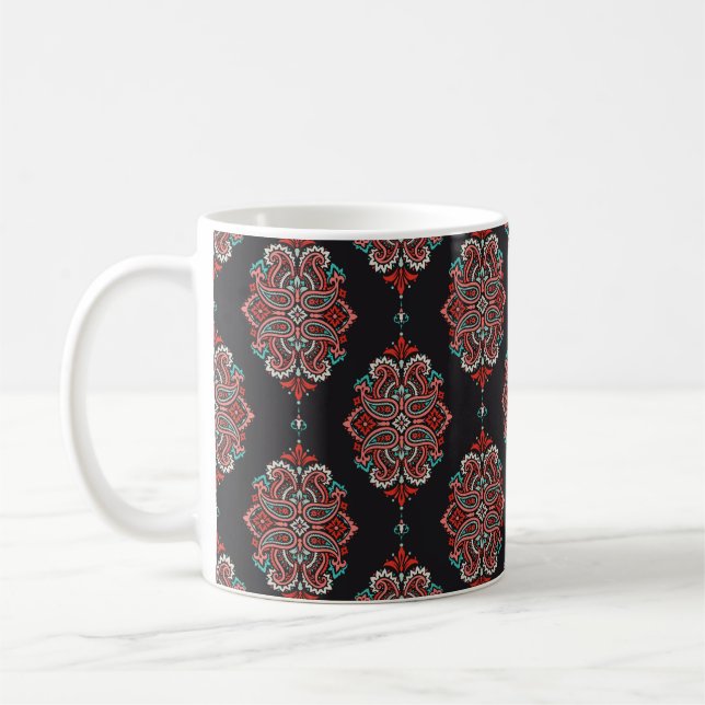 Taza De Café Patrón sin foco basado en los elementos tradiciona (Izquierda)