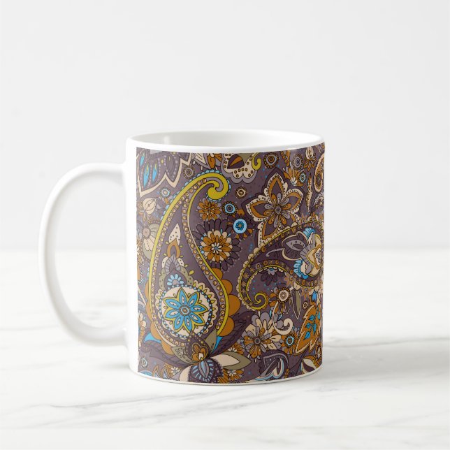 Taza De Café Patrón sin foco basado en los elementos tradiciona (Izquierda)