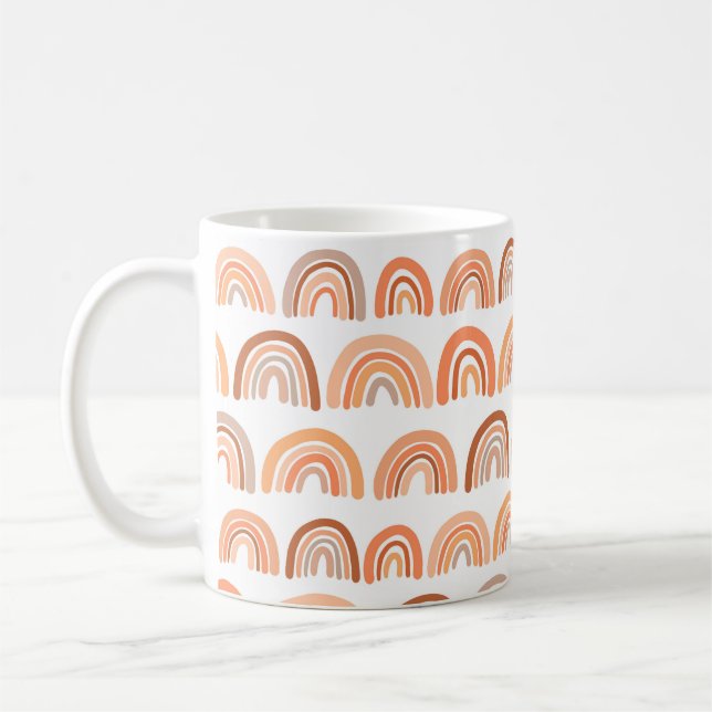 Taza De Café Patrón sin foco con arco iris. Textura dibujada a  (Izquierda)