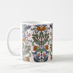 Taza De Café Patrón sin foco con flores de estilo art deco. M