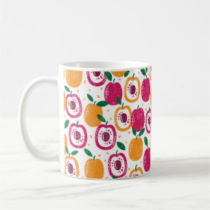 Taza De Café Patrón sin foco con frutos. Sello texturado.