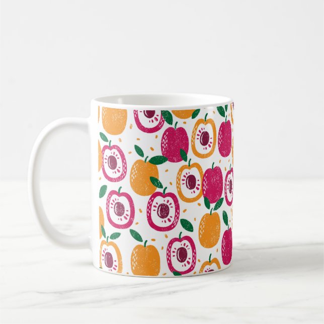 Taza De Café Patrón sin foco con frutos. Sello texturado. (Izquierda)