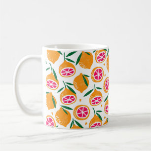 Taza De Café Patrón sin foco con frutos. Sello texturado.