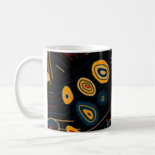 Taza De Café Patrón sin foco con garabatos abstractos modernos.