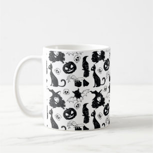 Taza De Café Patrón sin foco con Halloween linda mano dibujada 