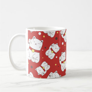 Taza De Café Patrón sin foco con la mano del gato Maneki-Neko d