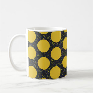 Taza De Café Patrón sin foco con puntos de polka amarillos