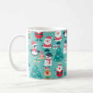 Taza De Café Patrón sin foco con Santa Claus, muñeco de nieve,