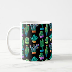 Taza De Café Patrón sin foco con un lindo cactus colorido, alt