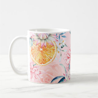 Taza De Café Patrón sin foco de crisantemo, naranja y sangre