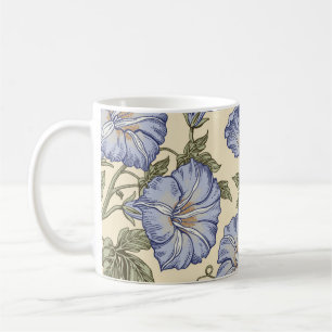 Taza De Café Patrón sin foco. Montaje de flores silvestres de P