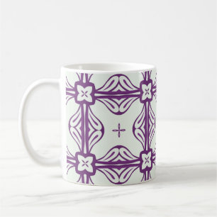 Taza De Café Patrón sin foco morado y blanco