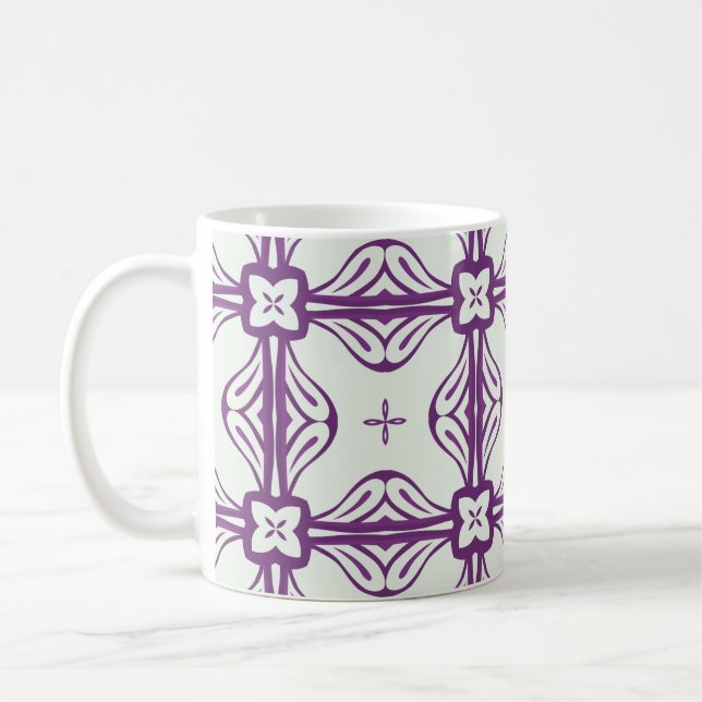 Taza De Café Patrón sin foco morado y blanco (Izquierda)