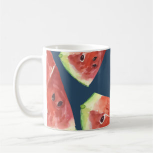 Taza De Café Patrón sin foco. Trozos de sandía acuática.